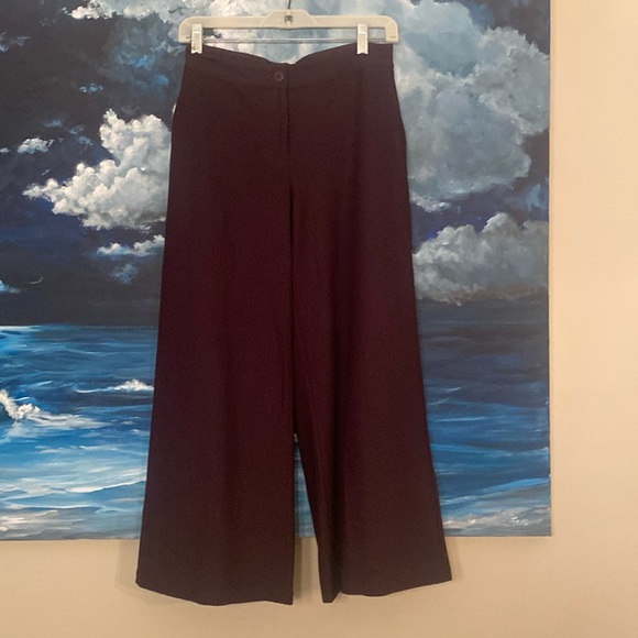 Cassis Wide Leg Cropped Stretch Crepe Pants - Picture 2 of 7